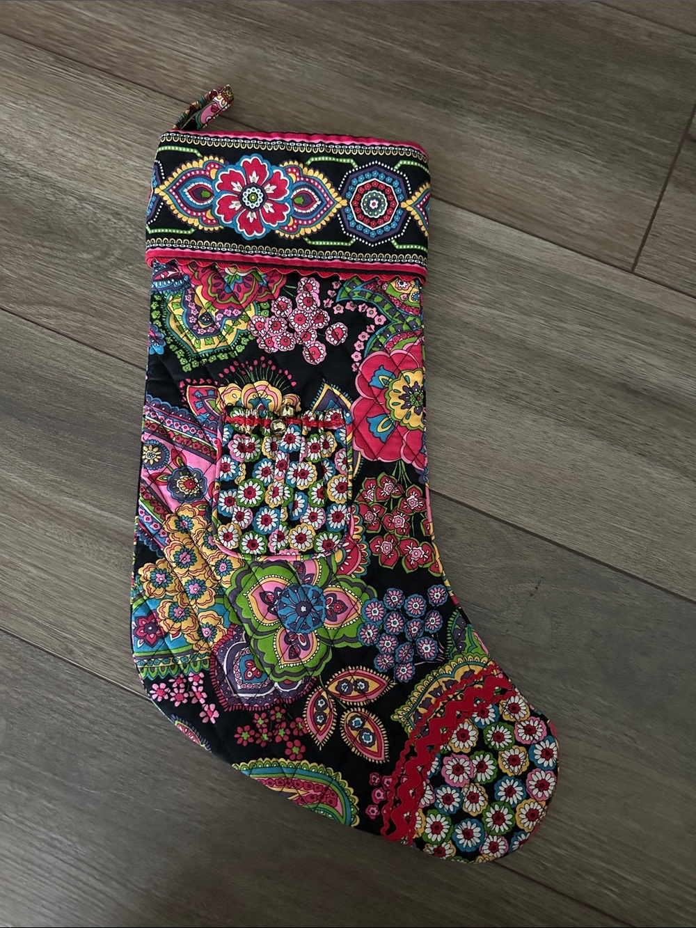 Vibrant Floral Pattern Christmas Stocking - Multicolor